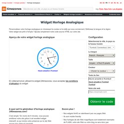 Widget horloge analogique pour votre site Web ou votre blog