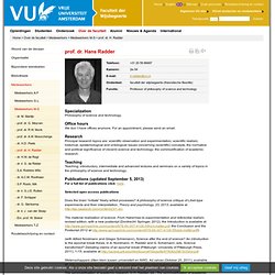 Prof. dr. H. Radder - Medewerkers M-S - Faculteit der Wijsbegeerte, Vrije Universiteit Amsterdam