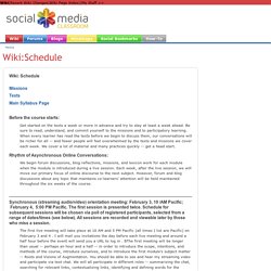 Wiki:Schedule