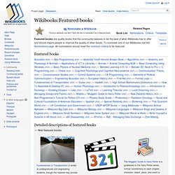 Featured books - Wikibooks, collection of open-content textbooks