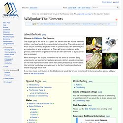 Wikijunior:The Elements - Wikibooks, collection of open-content textbooks