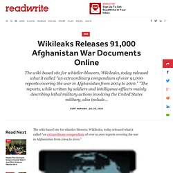 Wikileaks Releases 91,000 Afghanistan War Documents Online