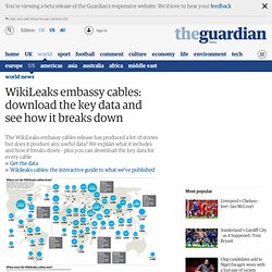 WikiLeaks embassy cables: download the key data and see how it breaks down