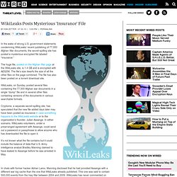 WikiLeaks Posts Mysterious ‘Insurance’ File