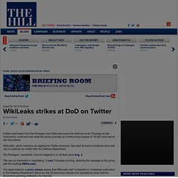 WikiLeaks strikes at DoD on Twitter