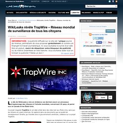 WikiLeaks révèle TrapWire - Réseau mondial de surveillance de tous les citoyens