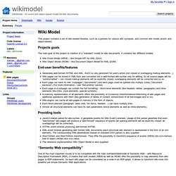 WikiModel - An event and object based model for wiki documents