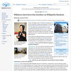 interviews Sue Gardner on Wikipedia blackout
