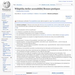 Wikipédia:Atelier accessibilité/Bonnes pratiques