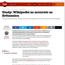 Study: Wikipedia as accurate as Britannica
