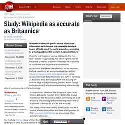 Study: Wikipedia as accurate as Britannica