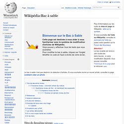 Wikipédia:Bac à sable