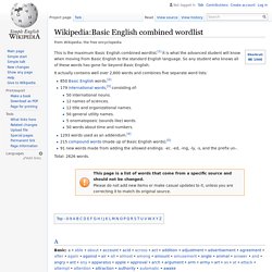 Wikipedia:Basic English combined wordlist
