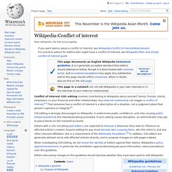 Wikipedia:Conflict of interest