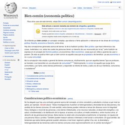 Bien común (economía política)
