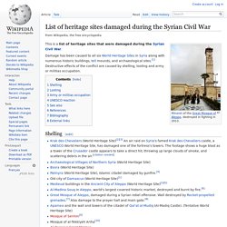 List of heritage sites damaged during the Syrian Civil War