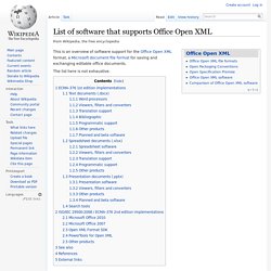 List of software that supports Office Open XML