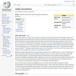 Anika (musician) - Wikipedia, the free encyclopedia