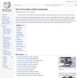 List of recently extinct mammals