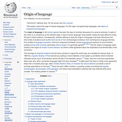 Origin of language