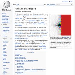 Riemann zeta function