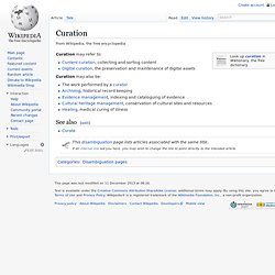 Curation - Wikipedia en