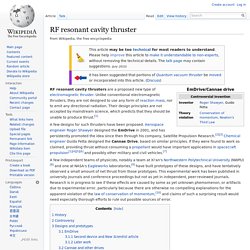 RF resonant cavity thruster (Wikipedia)