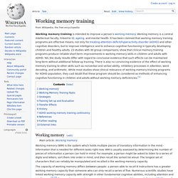 Working memory training