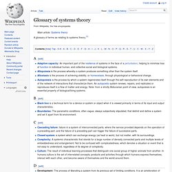Glossary of systems theory
