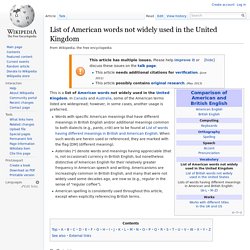 List of American words not widely used in the United Kingdom