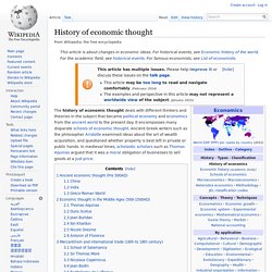 History of economic thought