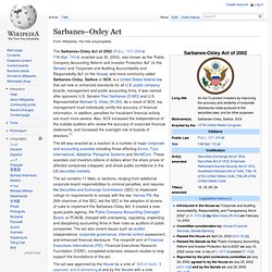 Sarbanes–Oxley Act of 2002