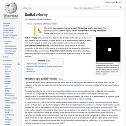 Radial velocity