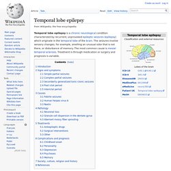 Temporal lobe epilepsy