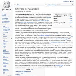 Subprime mortgage crisis
