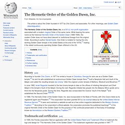 The Hermetic Order of the Golden Dawn, Inc.