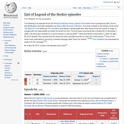 List of Legend of the Seeker episodes - Wikipedia, the free ency