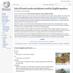 List of French words and phrases used by English speakers