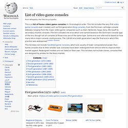 List of video game consoles