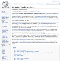Zermelo–Fraenkel set theory