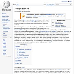 Frithjof Schuone encyclopedia