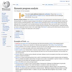 Dynamic program analysis