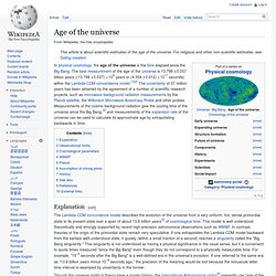 Age of the universe