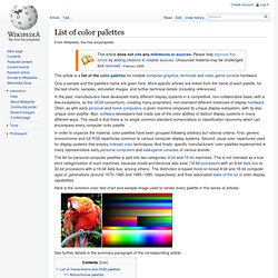 list of color pallates