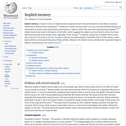 Implicit memory