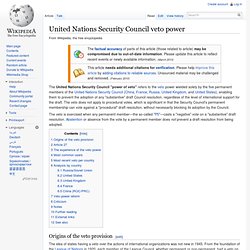 United Nations Security Council veto power