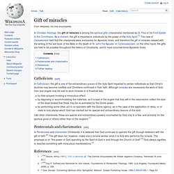 Gift of miracles - Wikipedia, the free encyclopedia - Iceweasel