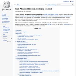 Jack Abramoff Indian lobbying scandal