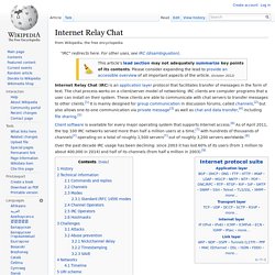 Internet Relay Chat - Wikipedia, the free encyclopedia - Profile