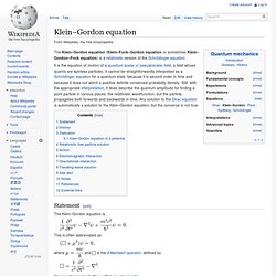 Klein–Gordon equation